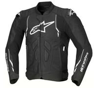 Giacca da moto in pelle Alpinestars Dusk nera-bianca 56