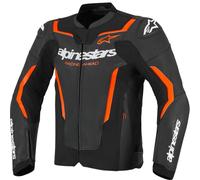 Giacca da moto in pelle Alpinestars GP Force V2 Airflow nero-rosso fluo-bianco 50