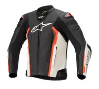 Giacca da moto in pelle Alpinestars Missile V2 - nero/bianco/rosso influenza