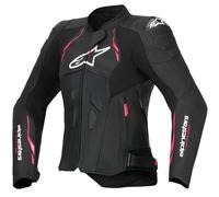 Giacca da moto in pelle da donna Alpinestars Stella Dusk nera-rosa-bianca 44