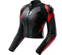 Giacca da moto in pelle da donna Rebelhorn Diva RS nero-rosso 42