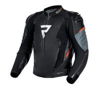 Giacca da moto in pelle Rebelhorn Veloce nero-rosso fluo 62