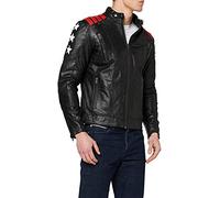 Giacca da Moto in Pelle | Rising Star URBAN 5884 | Giubbotto da Moto in Pelle con Protezioni Removibili CE per Schiena, Spalle e Gomiti | Giubbino Moto in Pelle d'Agnello|Nero, Taglia 3XL