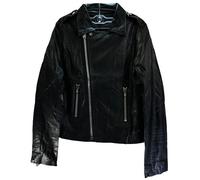 Giacca Da Moto In Pelle Vegana Nera SMALL A Sei Giorni Croccanti