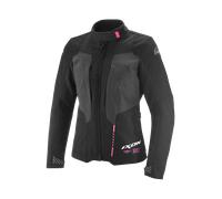 Ixon Tyr Parka impermeabile per motociclette, nero-grigio-rosa, taglia L per donne