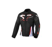 Macna Tazar 2.0 Giacca tessile impermeabile per motociclette, nero-rosso, taglia L per donne