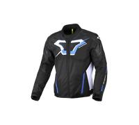 Macna Tazar 2.0 impermeabile Giacca tessile moto, nero-bianco-blu, taglia XS per maschi
