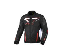 Macna Tazar 2.0 impermeabile Giacca tessile moto, nero-bianco-rosso, taglia 2XL per maschi