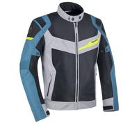 Giacca da moto Oxford Dakar D2D Air argento-blu-giallo fluo M
