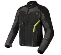 Giacca da moto Rebelhorn Borg nero-grigio scuro-giallo fluo S