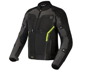 Giacca da moto Rebelhorn Borg nero-grigio scuro-giallo fluo S
