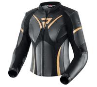 Giacca da moto Rebelhorn Rebel nera e oro da donna 34