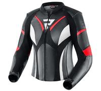 Giacca da moto Rebelhorn Rebel nero-bianco-rosso fluo da donna 42