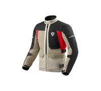 Revit Convergent H2O Giacca tessile da motocicletta impermeabile, Sabbia/Rosso, Taglia L