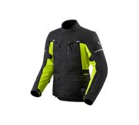 Revit Outback 5 H2O Giacca tessile da motocicletta impermeabile, nero/giallo neon, Taglia 4XL