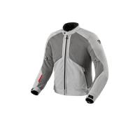 Revit Torque 3 H2O Giacca tessile da motocicletta impermeabile, Grigio/rosso chiaro, Taglia L