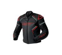 RST S1 D3O Giacca di pelle da motociclista perforata, nero-rosso, taglia 52 per maschi