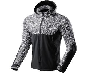 Giacca da moto Softshell Rebelhorn Slash Noriaki in bianco e nero 3XL