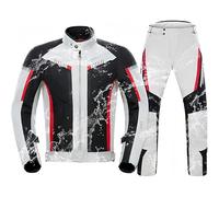 Giacca da motociclista da uomo con equipaggiamento protettivo, impermeabile, tuta da uomo in due pezzi, equipaggiamento protettivo riflettente per viaggi e guida in città Gray,M