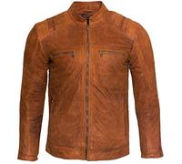 Giacca da Motociclista da Uomo Corridore in Pelle Abbronzatura Chiaro XL
