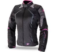 Giacca da motociclista donna SEVENTY DEGREES SD-JR49 nero-rosa M