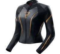 Giacca da motociclista in pelle da donna Rebelhorn Diva ST nero-oro 42