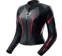 Giacca da motociclista in pelle da donna Rebelhorn Diva ST nero-rosso-bianco 34