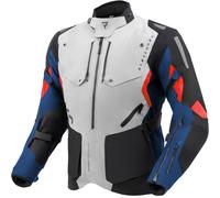 Giacca da motociclista Rebelhorn Hiker IV grigio chiaro-blu-rosso XS