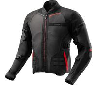 Giacca da motociclista Rebelhorn Scandal 3 grigio scuro-nero-rosso 4XL