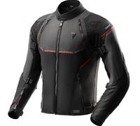 Giacca da motociclista Rebelhorn Swift nera-grigio scuro-rossa 3XL