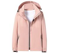 Giacca da Pioggia Donna,Primavera Portatile Giacche Impermeabile Softshell Leggero Trench A Vento maniche lunghe autunno inverno Donna Primavera Outdoor Per Escursionismo Viaggi