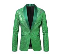 Giacca da sera con paillettes per cocktail, smoking da sposa o da notte Ideale per serate formali. Perfetto per una cena di Gala o un matrimonio., verde, L