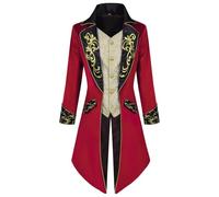 Giacca da smoking da uomo, stile steampunk, comodo, gotico medievale, cappotto vittoriano, costume vintage per Halloween, costume da bestia, costume da vampiro, costume da re