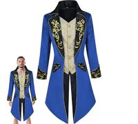 Giacca da smoking da uomo, stile steampunk, comodo, gotico medievale, cappotto vittoriano, costume vintage per Halloween, costume da bestia, costume da vampiro, costume da re
