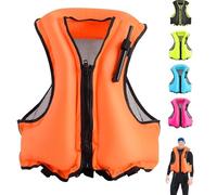 Giacca da Surf Portatile con Boccaglio for Snorkeling, Sport Acquatici | Giacca da Surf Gonfiabile in Neoprene for Kayak, Snorkeling con Balvola di Gonfiaggio Rapido e Cintura Regolabile