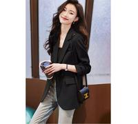 Giacca da Tailleur Blazer Donna Ufficio Slim Elegante Nero Over 78233