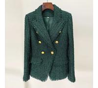 Giacca da Tailleur Blazer Donna Ufficio Slim Verde Tweed Coco Mademoiselle 23287