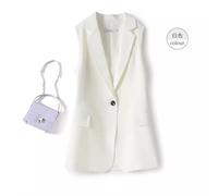 Giacca da Tailleur Blazer Gilet Donna Ufficio Slim Elegante Bianco Over 78235