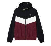 Giacca da tennis da uomo Lacoste Water Resistant Packaway Zipped Sport - black/gris/bordeaux - Nero (L)