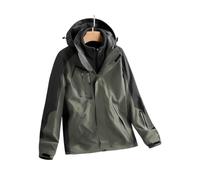 Giacca da uomo 3 in 1 per primavera-autunno: antivento, traspirante, idrorepellente, versatile, elegante, ideale per diverse occasioni, resistente alle pieghe e (Size:5XL,Color:Verde militare)