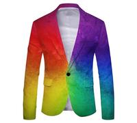 Giacca da uomo a quadri per matrimoni, balli di fine anno, giacca formale blazer scozzese da uomo slim fit casual blazer abiti, Multicolore, L