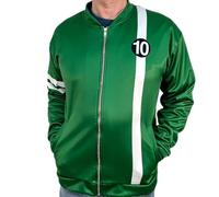 Giacca da uomo Ben-10 - Tennyson Ben-Ten Alien Swarm Green Cotton Jacket, Tessuto di raso verde, 5XL
