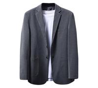 Giacca da uomo Business Casual Regular Fit Blazer Leggero Due Bottoni Giacca Solida Confortevole Elegante Cappotto Sportivo, Grigio scuro, 4XL
