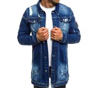 Giacca da Uomo con Bottoni in Denim Giacca da Uomo di Design da Uomo Cappotto Stile Classico Vintage Giacca di Jeans alla Moda a Maniche Lunghe Giacca in Denim strappato Giacca Giacche Tinta Unita