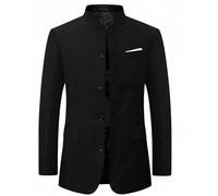 Giacca da uomo con colletto alla coreana, abito da uomo, tasche non sigillate, adatto per uscite casual L,M,S,XL,XXLTessuto