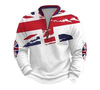 Giacca da uomo con grande bandiera Union Jack - Felpa con cappuccio con cerniera bianca con motivo britannico | Giacca sportiva in stile britannico, Stil_i01 Bianco, XL