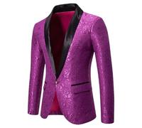 Giacca da Uomo con Motivo Floreale Paisley e Smoking con Un Bottone per la sfilata di Mardi Gras