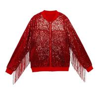 Giacca da uomo con paillettes glitterate Full Zip brillante metallizzata giacca sportiva con nappe colorate lucide bomber vintage discoteca anni '70 Clubwear Shining Giacca per le mezze stagioni, RD2