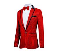 Giacca da uomo con paillettes per spettacoli sul palco, vestibilità aderente, rosa e argento, set elegante abbigliamento da palcoscenico per artisti maschili, lavorazione di alta qualità, glamour