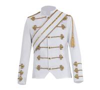 Giacca Da Uomo Con Paillettes, Stile Medievale, Steampunk Hussar Napoleon Military Drummer Parade Jacket Per Feste Di Halloween Distintivo Cosplay per Adulti Carnevale Clubwear B715